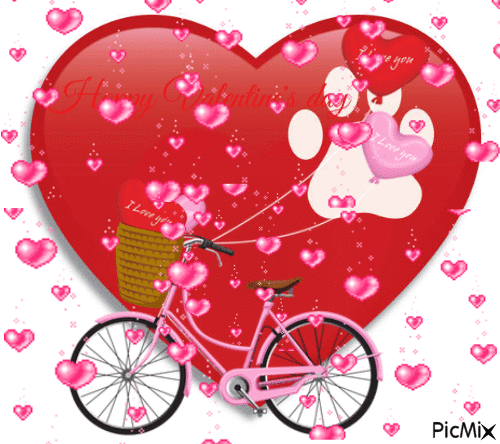 Valentine's Bicycle - Animovaný GIF zadarmo