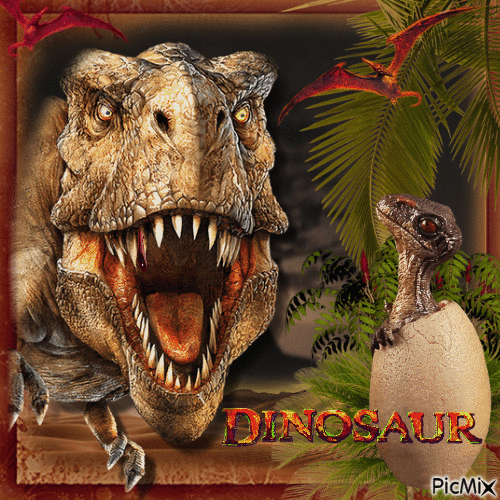 Night of Dinosaur - Animovaný GIF zadarmo