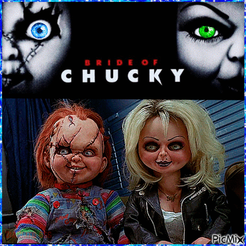 Chucky with bride - GIF animate gratis