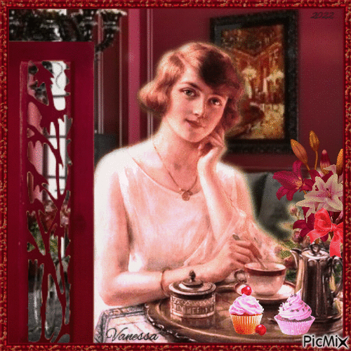 Teatime Vintage... - GIF animado grátis