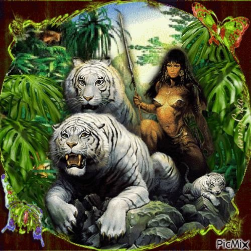 Tiger fantasy - Animovaný GIF zadarmo