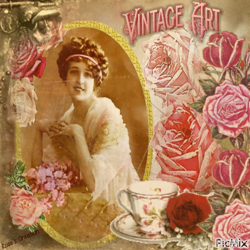 Concours : Femme avec des roses - Vintage