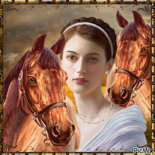 Atlar ve Kadın - Bezmaksas animēts GIF