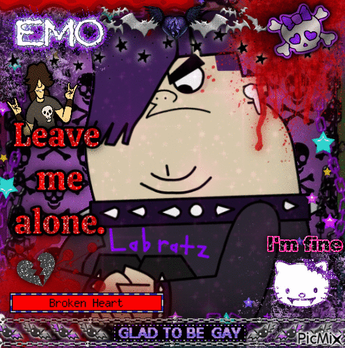 Max from total drama in his emo phase - Gratis animeret GIF