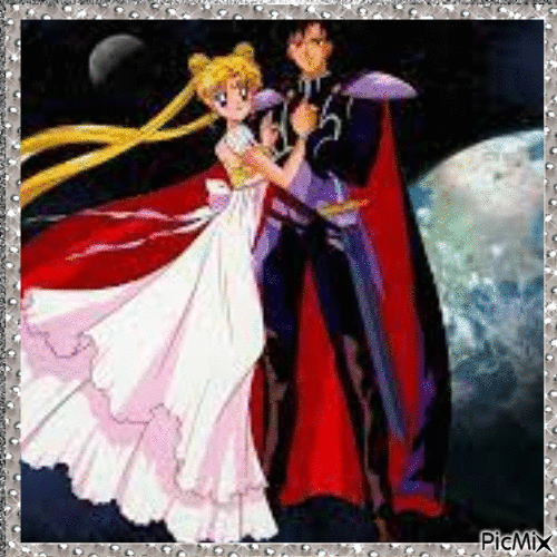 Usagi Tsukino & Takishīdo Kamen - Sailor Moon - Бесплатный анимированный гифка
