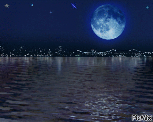 Blue moon - Безплатен анимиран GIF