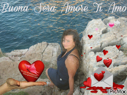 Buona Sera Amore Ti Amo - GIF animé gratuit