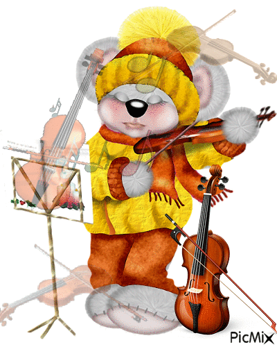 Amando el violín - Безплатен анимиран GIF