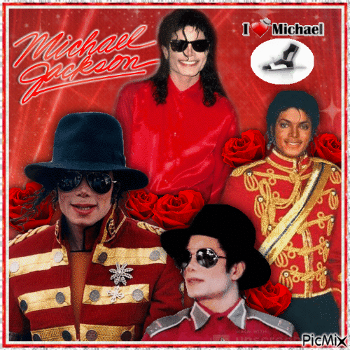 Michael Jackson in Red - GIF เคลื่อนไหวฟรี