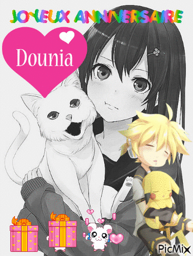 Happy Birthday Dounia ! - Darmowy animowany GIF