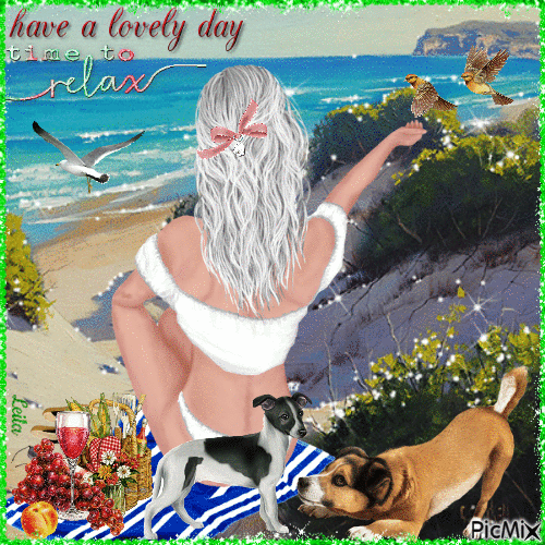 Have a lovely day. Time to relax... - GIF animado gratis