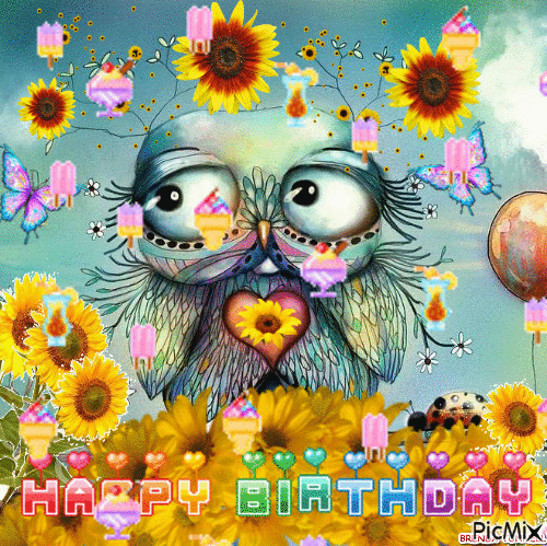 OWL BIRTHDAY - 無料のアニメーション GIF