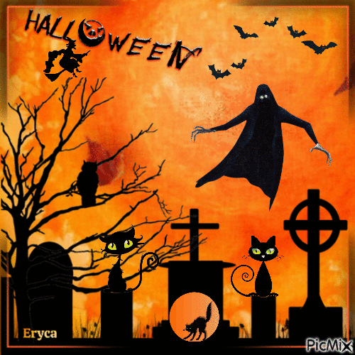 Silhouettes d'Halloween - Бесплатный анимированный гифка