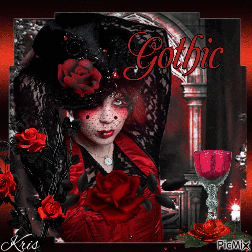 Femme gothique et roses 🌹💀🖤