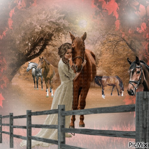 Femme et son cheval. - ücretsiz png