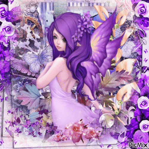 fantasy violet rose - GIF เคลื่อนไหวฟรี