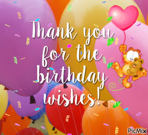 Thank you for the Birthday wishes - Free animated GIF - PicMix