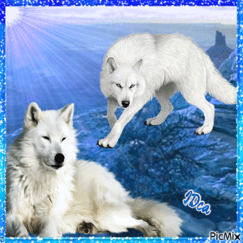 Les loups blancs - Animovaný GIF zadarmo
