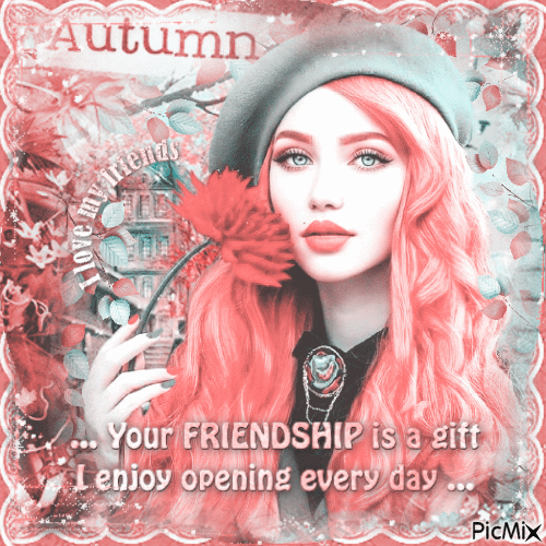 Autumn woman friends - Бесплатный анимированный гифка