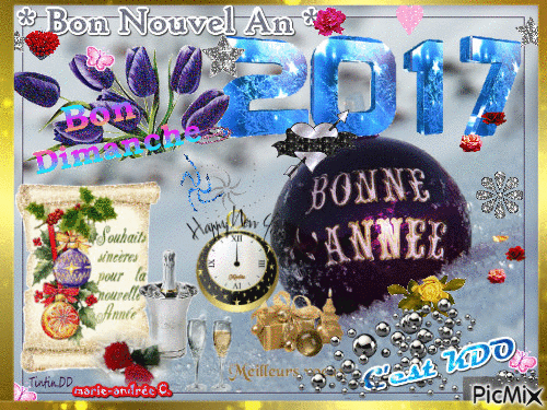 * Bon dimanche & Bon Nouvel An * - GIF animate gratis