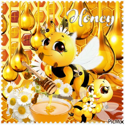 Sur un nid d'abeilles....concours - Free animated GIF