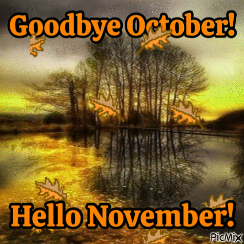 Goodbye October! Hello November! - Бесплатный анимированный гифка