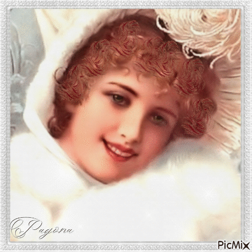 A white beauty portrait - Vintage - GIF animé gratuit