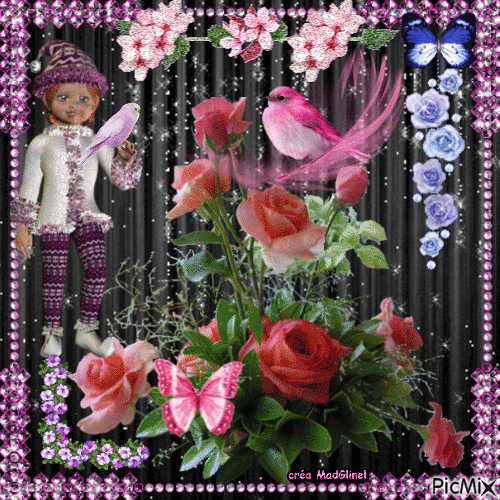 bouquet de roses - GIF animado grátis