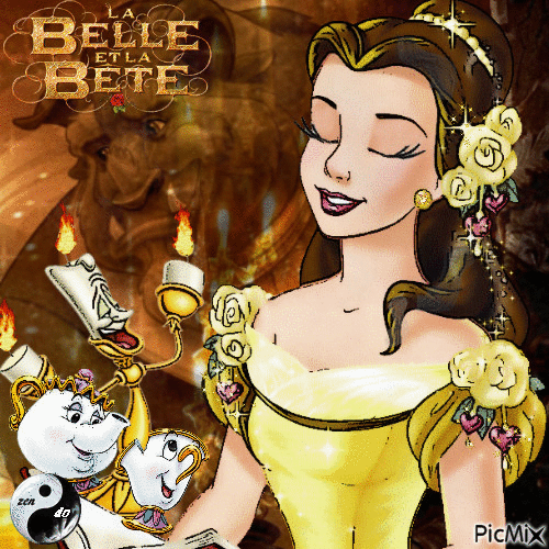 la Belle et la Bête - Animovaný GIF zadarmo
