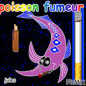 jules poisson fumeur - Безплатен анимиран GIF