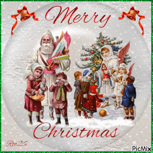 Merry Christmas ~ Vintage - Бесплатни анимирани ГИФ