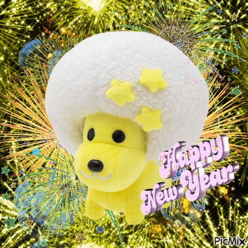 happy new year from Afro Ken - Free animated GIF