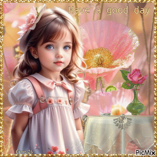 CONTEST - Portrait of a little girl with blue eyes - GIF animado gratis