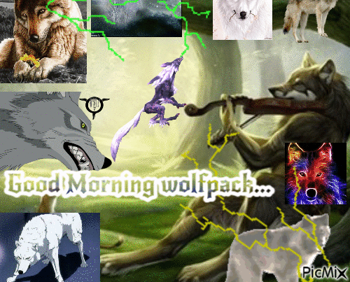 Good morning wolfpack - Бесплатный анимированный гифка