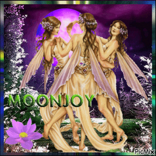 Fairies and Full Moon - Gratis geanimeerde GIF