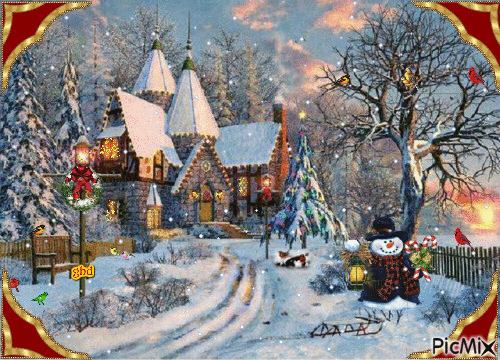 Christmas by the Lake - Ingyenes animált GIF