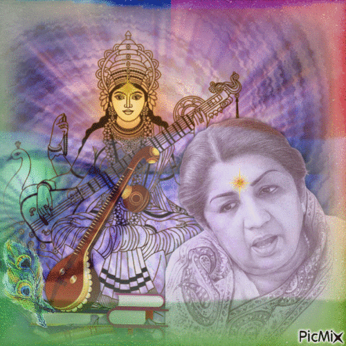 Lata Deenanath Mangeshkar Ji को स्वरंजलि - Darmowy animowany GIF