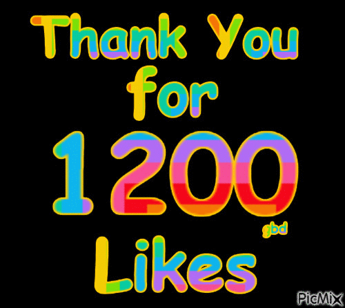 Thank you for 1200 Likes - Zdarma animovaný GIF