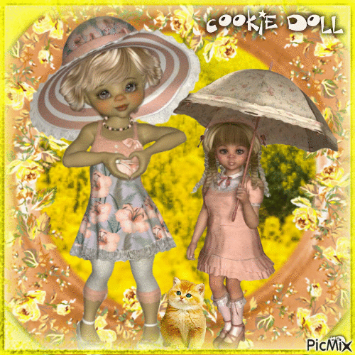 Cookie Doll in pfirsischfarben und gelb