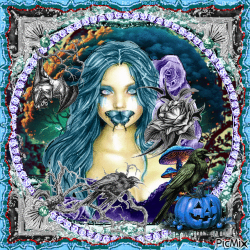 gothic black and blue - Ilmainen animoitu GIF