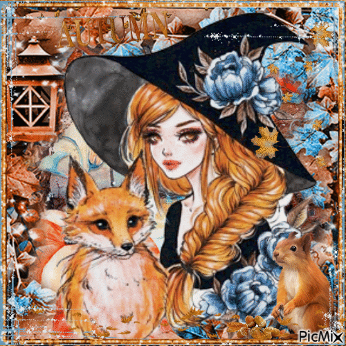 Autumn Witch - Бесплатный анимированный гифка