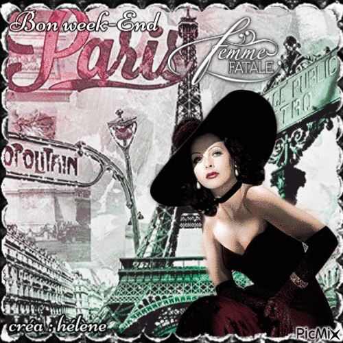 Femme fatale à Paris - Zdarma animovaný GIF