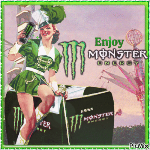 Monster Energy Vintage Coke Ad - Free animated GIF