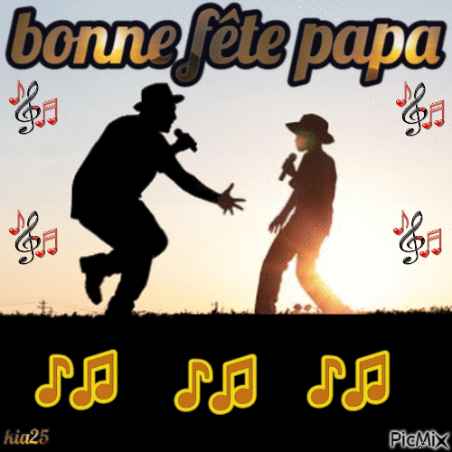 fête papa - Бесплатный анимированный гифка