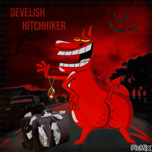 devilish hitchhiker - Zdarma animovaný GIF