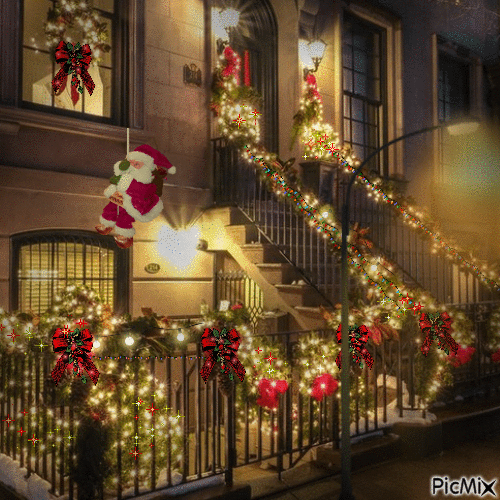 Schöne Weihnachtsbeleuchtung - Darmowy animowany GIF