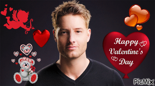 Happy Valentin's Days "Justin Hartley" - GIF animé gratuit