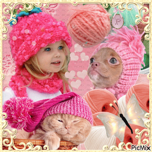 casquettes de couleur rose - Gratis geanimeerde GIF