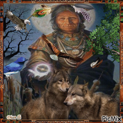 The Chief & the Wolves.. - Free animated GIF
