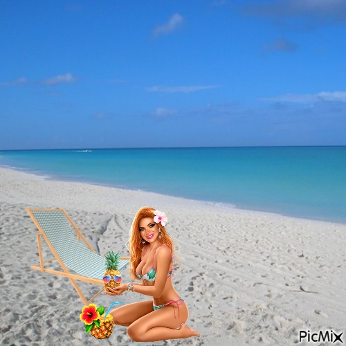 Summer woman with pineapple - бесплатно png